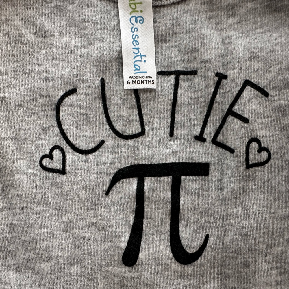 Gray Baby Onesie with 'Cutie' Print